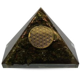 Orgonitee Pyramid - Epidot, Flower of Life 6cm