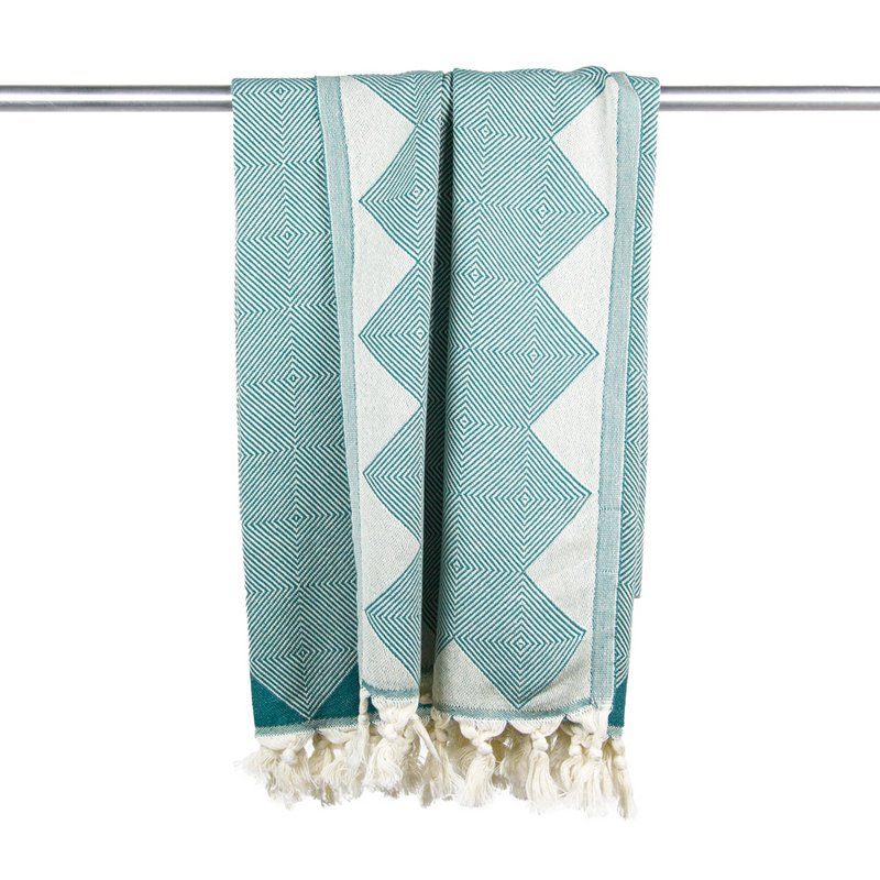 Ręcznik Hammam z bawełny organicznej Kestane ocean green