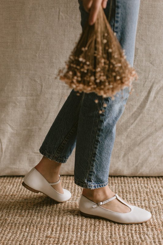 Leren ballerina's - Lotta - Wit 35-42