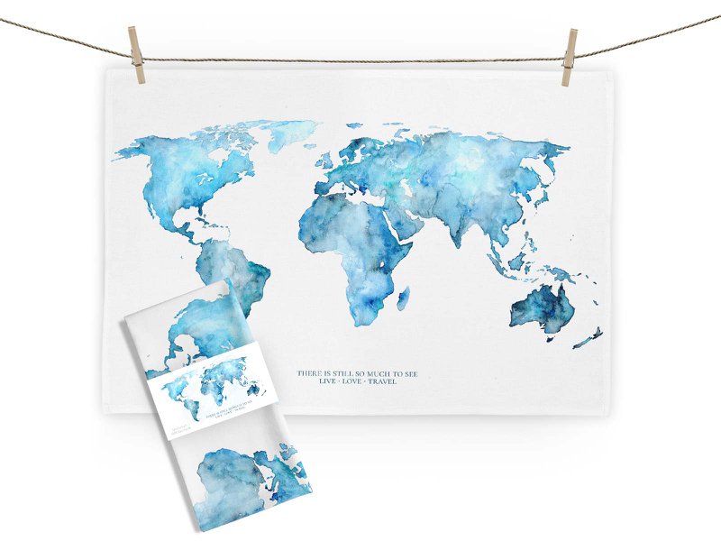 Tea towel World Map