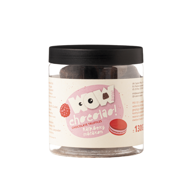 Raspberry Macaron Chocolate Truffles Gift Jar 130g | Fruity Luxury Chocolate