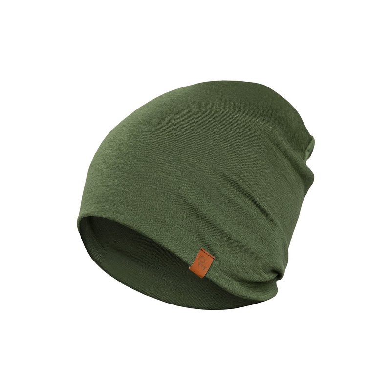 Women's Merino Beanie Hat Dark Green