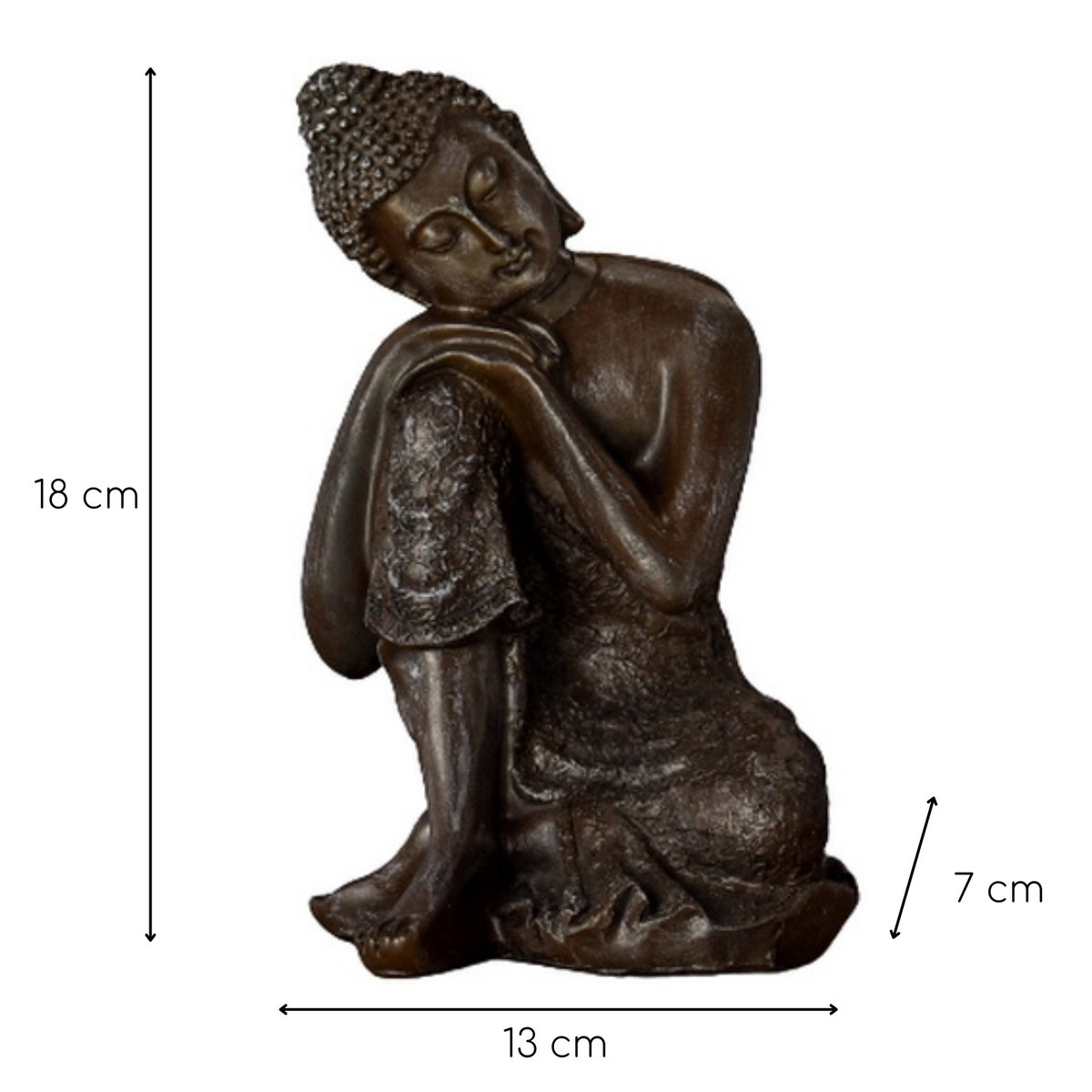 Estatua de Buda pensador tailandés - Decoración Zen y Feng Shui - Objeto de la suerte - Idea de regalo Zen - Decoración