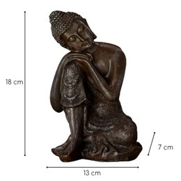 Estatua de Buda pensador tailandés - Decoración Zen y Feng Shui - Objeto de la suerte - Idea de regalo Zen - Decoración