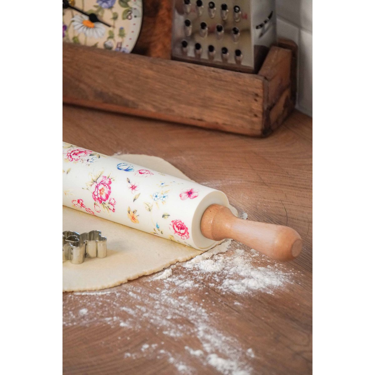 Rouleau à pâtisserie en silicone Jardin Anglais 43 cm Isabelle Rose