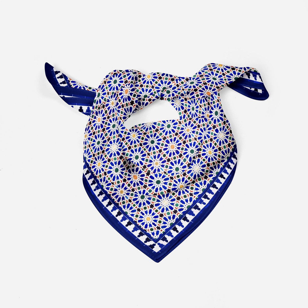 Foulard Carré Bleu Zellige v2