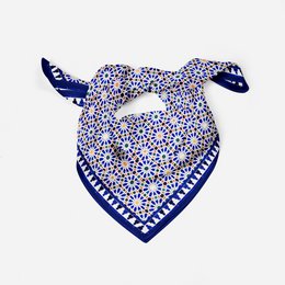Foulard Carré Bleu Zellige v2