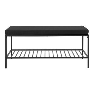Vita Bank - zwart, staal, 100x36x48,5cm