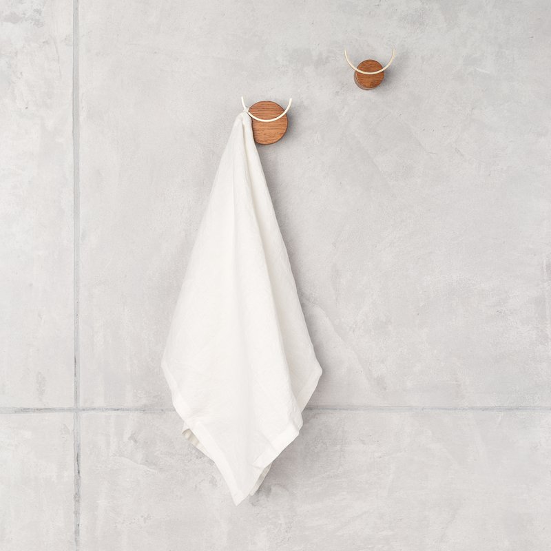 Lniany ręcznik | białawy