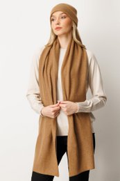 ARTEMIS BEANIE & SCARF WOOL SET CAMEL-ECRU