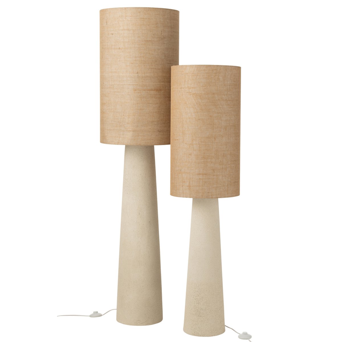 J-Line Stehleuchte Ava – Fiberglas/Jute – Natur – groß