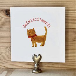 Tarjeta Felicitaciones Gato