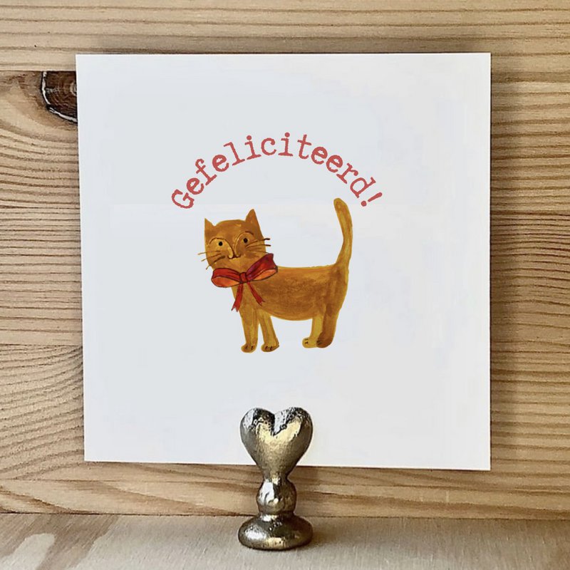 Tarjeta Felicitaciones Gato