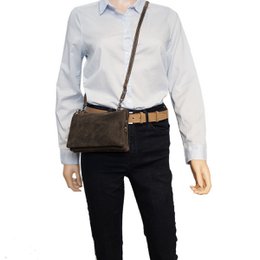 Schultertasche in 3 Farben Büffelleder - Festivaltasche - Ledertasche Small - Umhängetasche für Damen Leder - Größe L