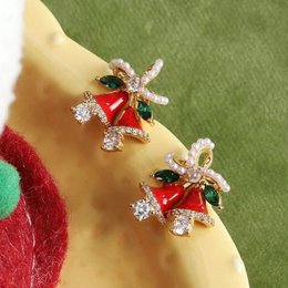 Weihnachtsrote Glockenohrringe