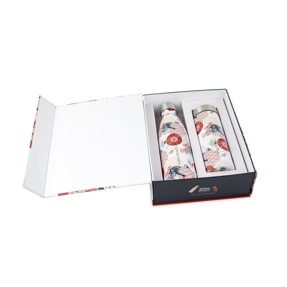 Weihnachtsgeschenkbox (japanisches Design) – 1 japanische Isotherm-Teekanne und 1 japanische Isotherm-Flasche