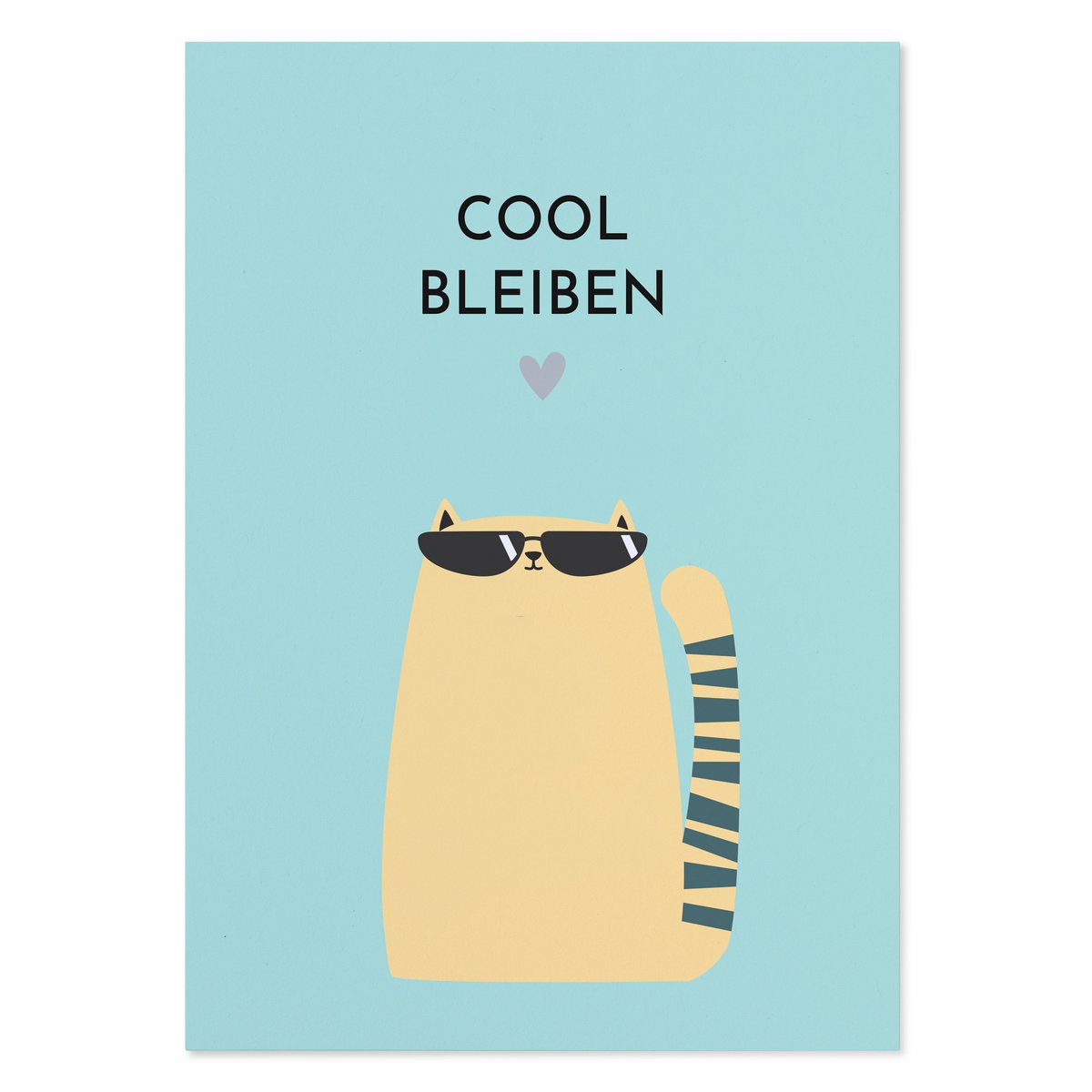 Ansichtkaart met de spreuk “Stay cool” kaart met een kat
