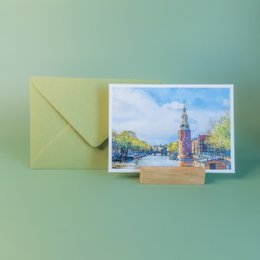 Amsterdam Munttoren, Netherlands  - A6 Postcard with Envelope