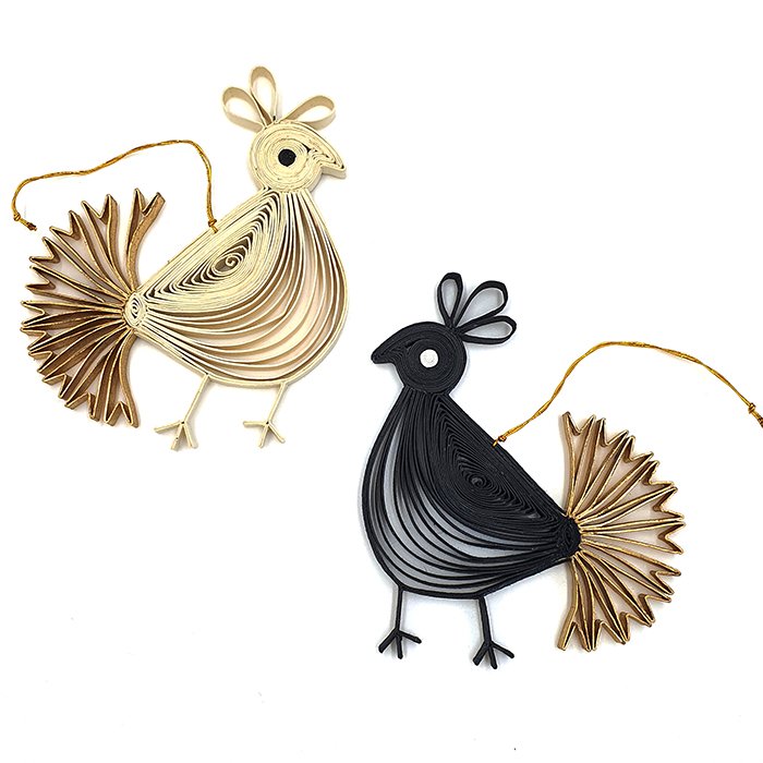 ANNA NERA Fairtrade Goldtail Ptak w pudełku czarne złoto 13x12cm 900-021