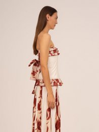 Top rosso con stampa floreale Noctis