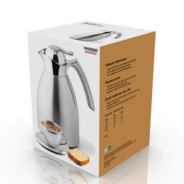 Vakuumkande rustfrit stål / glas 1 L
