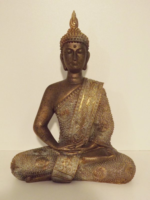 Poliresina de bronce Buda sentado tailandés
