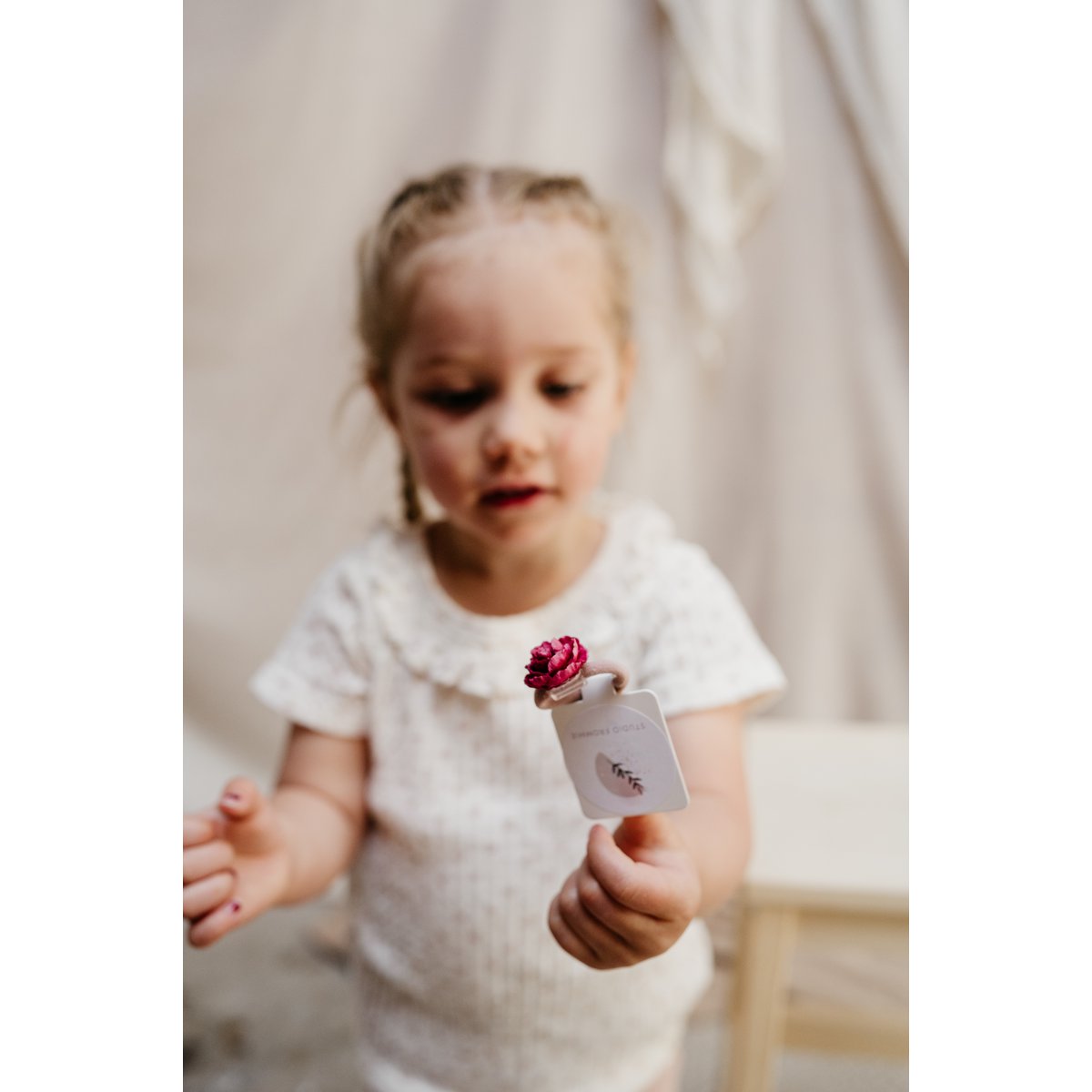 Setje haarelastiekjes - Peony rose burgundy