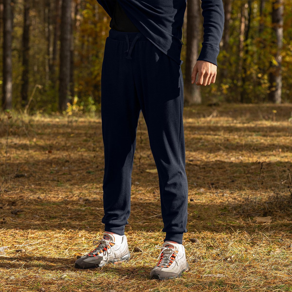 Men's Merino 250 Set of Zip Neck Top & Jogger Sweatpants Dark Blue