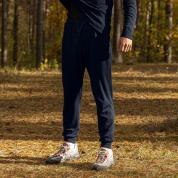 Men's Merino 250 Set of Zip Neck Top & Jogger Sweatpants Dark Blue