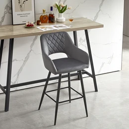 Stein Bar Stools [Set of 2] [75 cm] [Velvet]