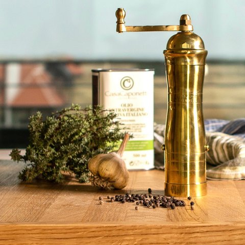 'Athena Mill' brass pepper mill