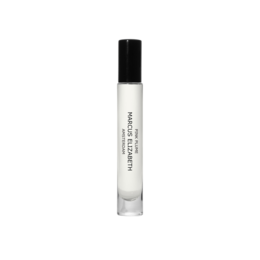 A small, cylindrical glass bottle with a black cap, containing a clear liquid perfume oil. The product is labeled "Pink Plume Roll-On Perfume Oil" and is available in a 10ML size and as a tester.
