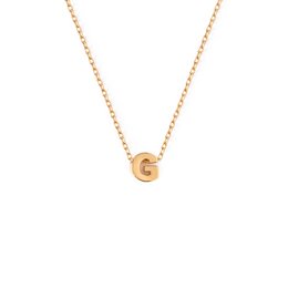 Gold-tone pendant necklace with letter G initial charm.
