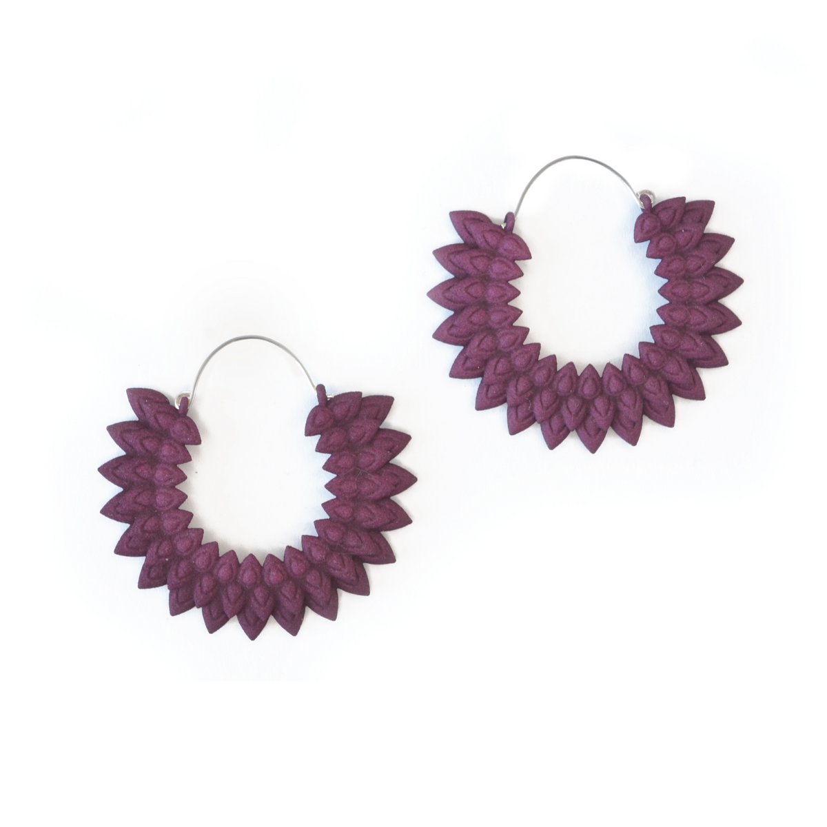 Boucles d'oreilles Dahlia Prune