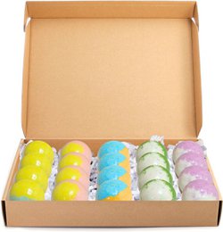 Bombas de baño - Set de 20 piezas - 5 aromas diferentes - Rosas, Jazmín, Lavanda, Jengibre y Árbol de Té