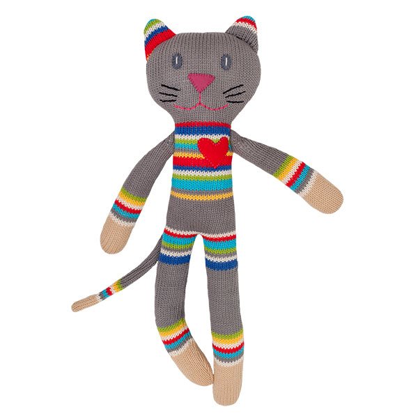 Peluche gatto maxi in maglia grigio