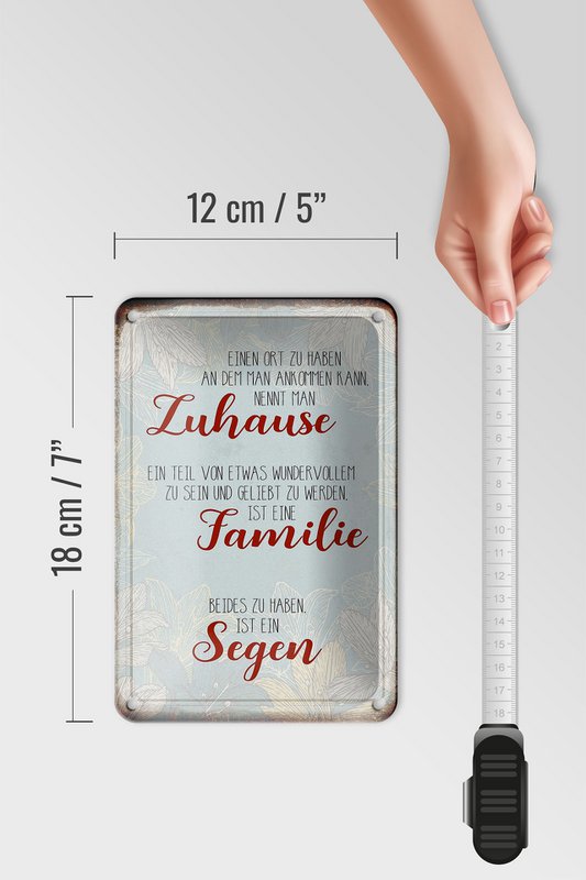 Tin sign saying 12x18cm home family blessing gift decoration