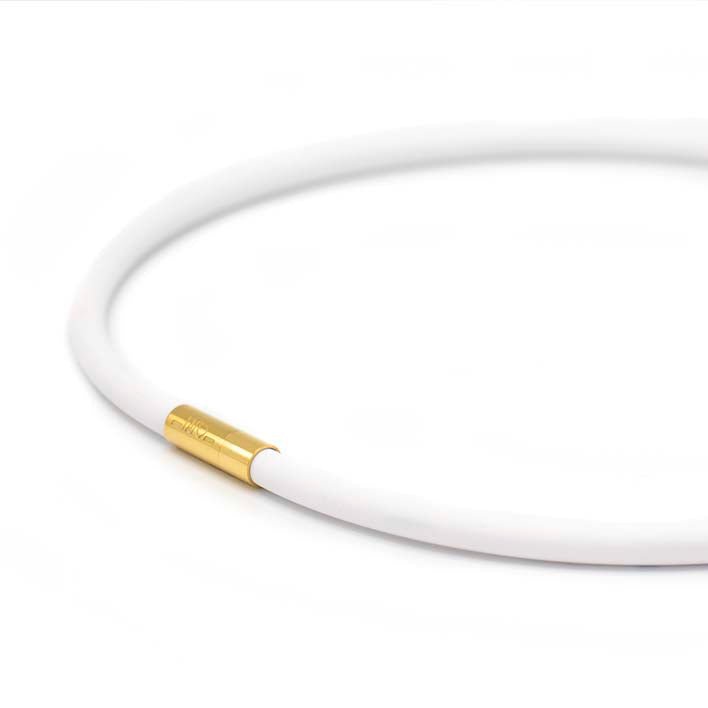 Cadena de goma, 1 línea, Blanco opaco