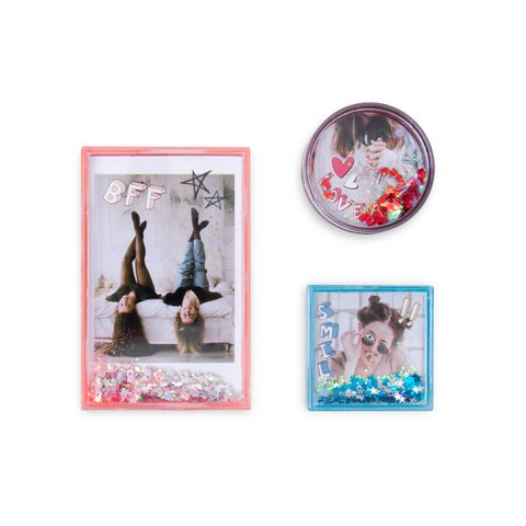 SET VAN 3 MAGNEET GLITTER FOTOLIJST HF