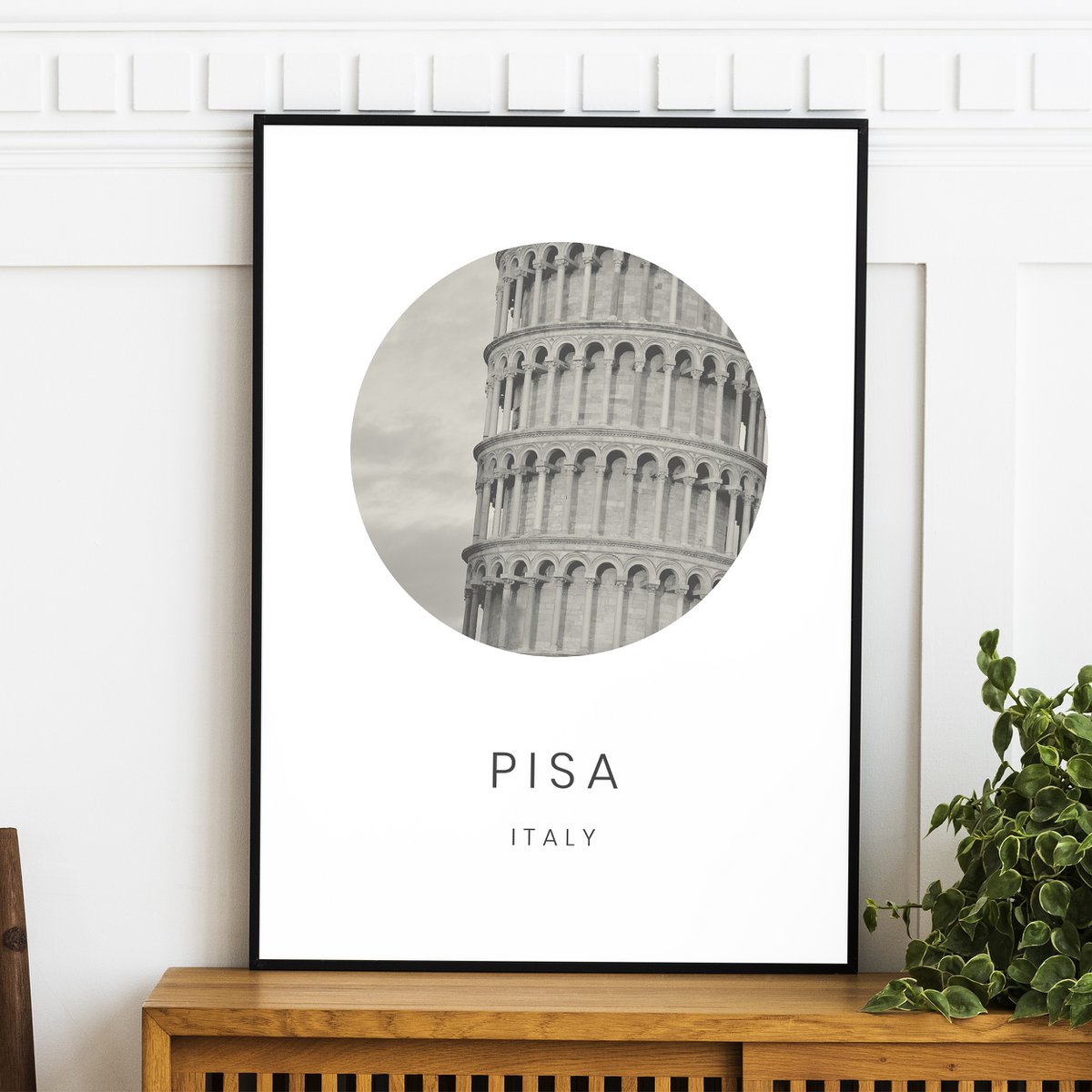 Pisa, Italy - Minimalist Travel Tourism Wall Art Decor