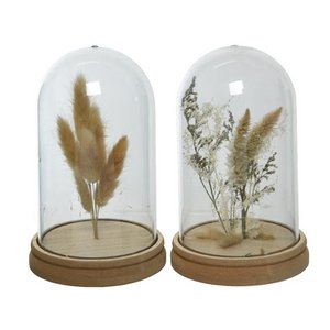 Stolpglas Ø12-H19cm met droogbloemen