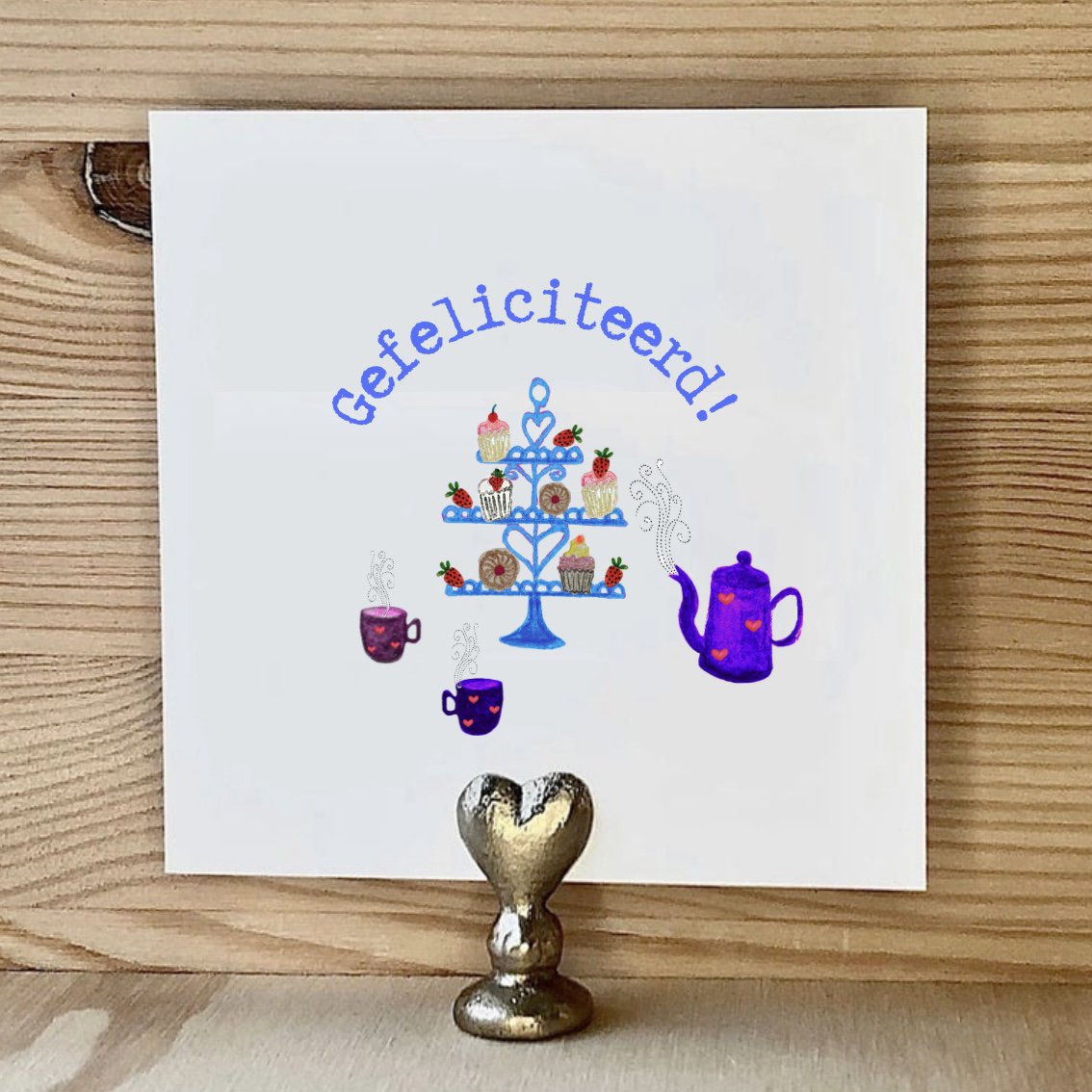 Karte Herzlichen Glückwunsch High Tea