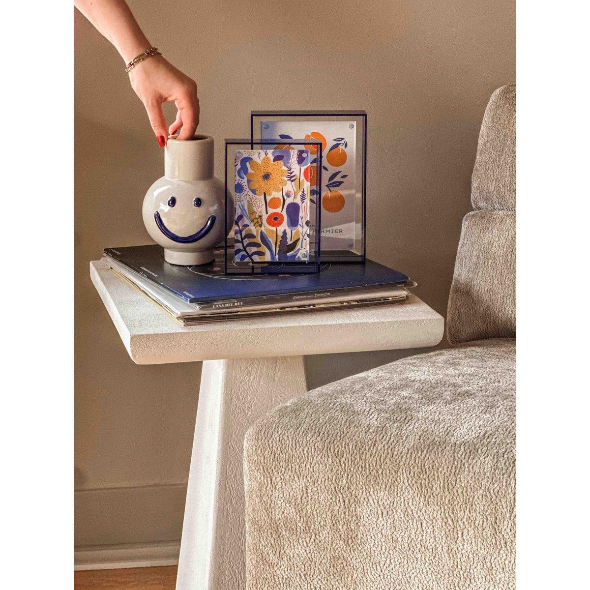 Photo frame Neon blue