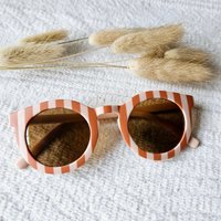 Baby and children's sunglasses UV400 striped - Soft Pink / Camel