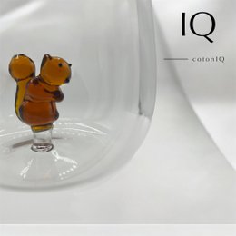 Glass cup with 3D figure-squirrel-380 ml