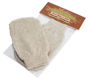 Elastischer Jute-Mix-Handschuh – Creme