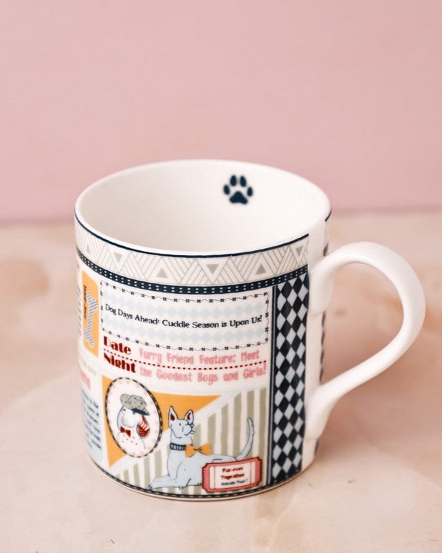 Woof Street Journal Tasse aus feinem Porzellan