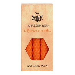 Lot de 6 bougies magiques en cire d'abeille 'Orange'