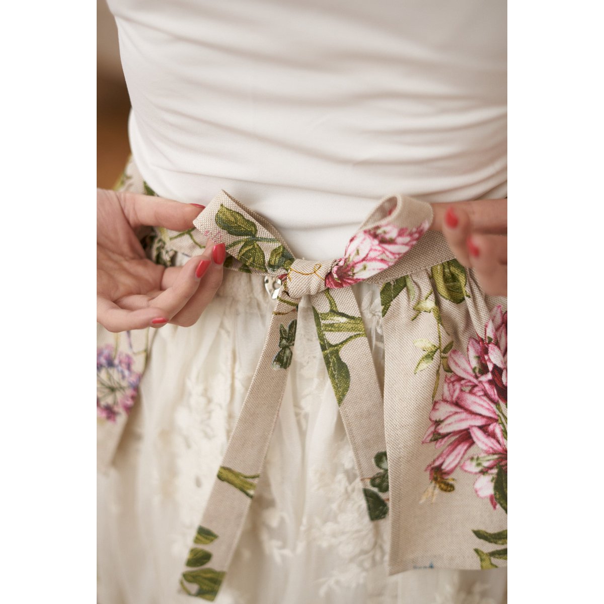 Demi-tablier pour femme mélange de poly-coton, imprimé | Botanique