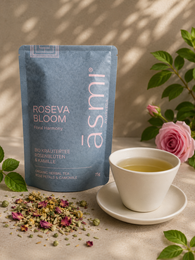 Relaxing herbal tea in an eco-friendly paper bag. Contains a blend of soothing herbs and spices.